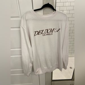 Deuxmoi white oversized crewneck, size XL